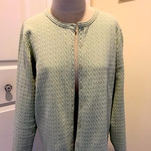Talbots Lightweight Mint Green Cardigan Sweater
